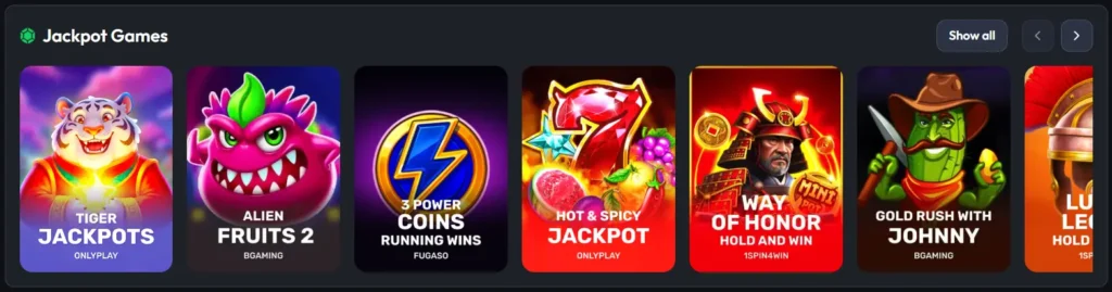 Jackpot Games at ReelsON Casino