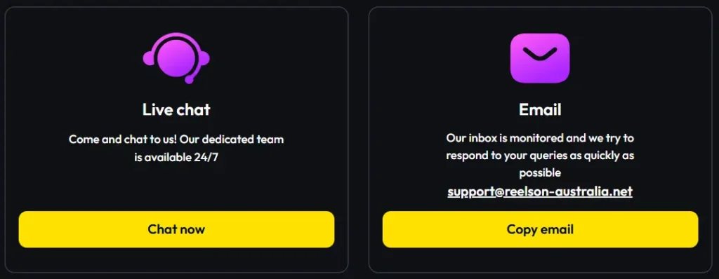 Support Options for ReelsON
